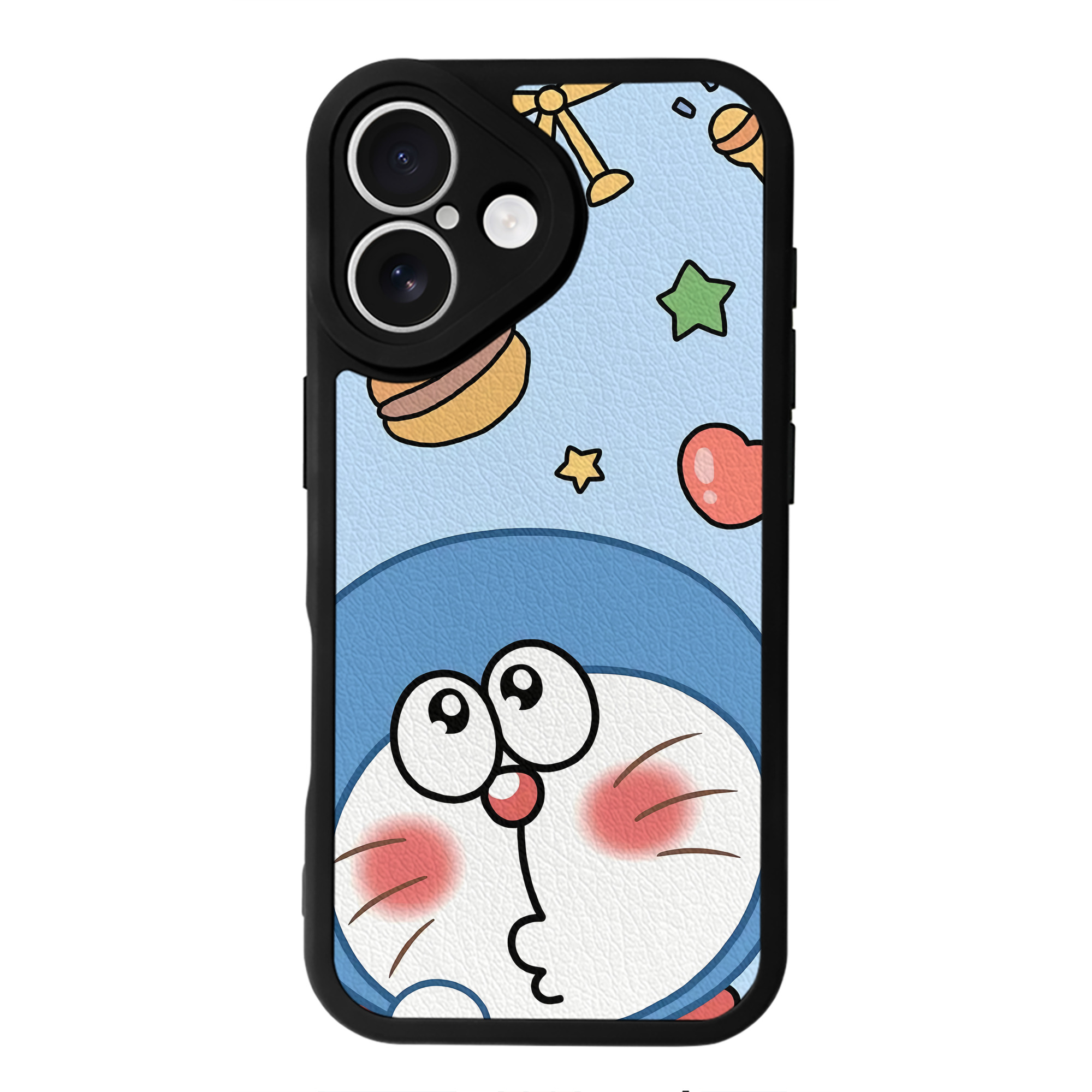 （画像用） ドラえもん Doraemon 【iPhone 16シリーズ対応】シリコンスマホケース（レザー調） 材質：シリコン